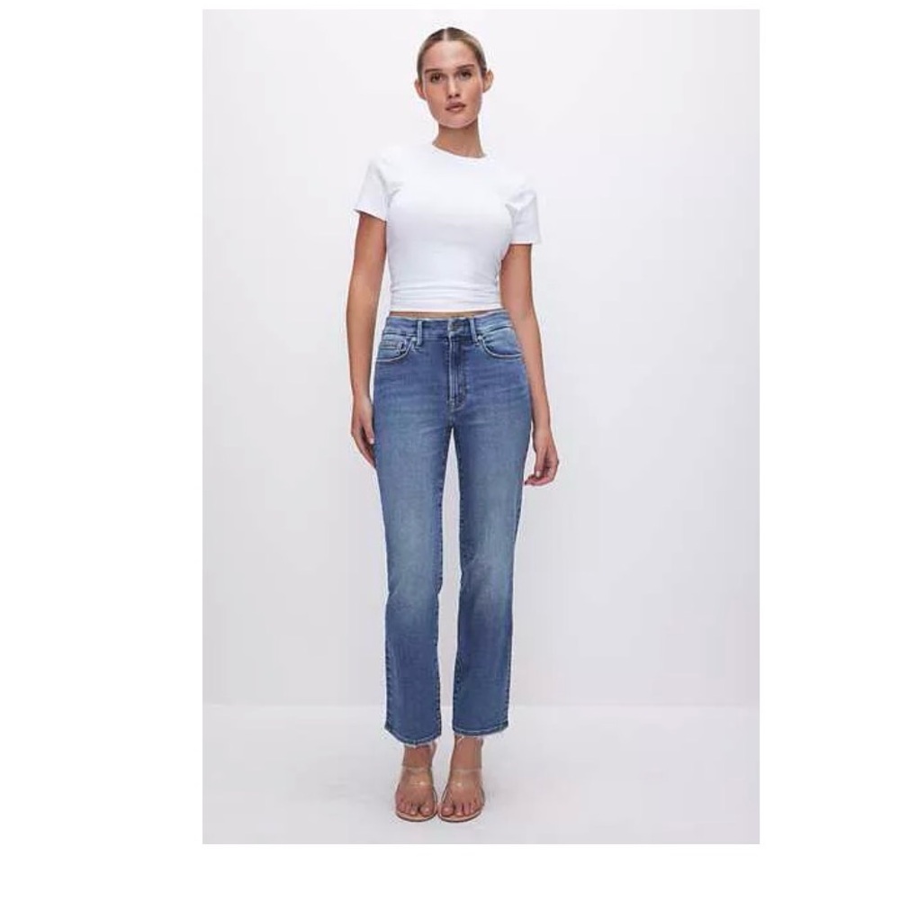 Good American Indigo Straight Leg Jeans always fits 14-18